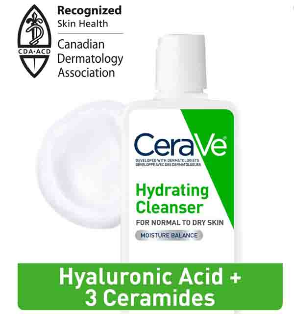 Cerave Hydrating Facial Cleanser For Normal To DRY Skin With 3 Essential Ceramides and Hyaluronic Acid .