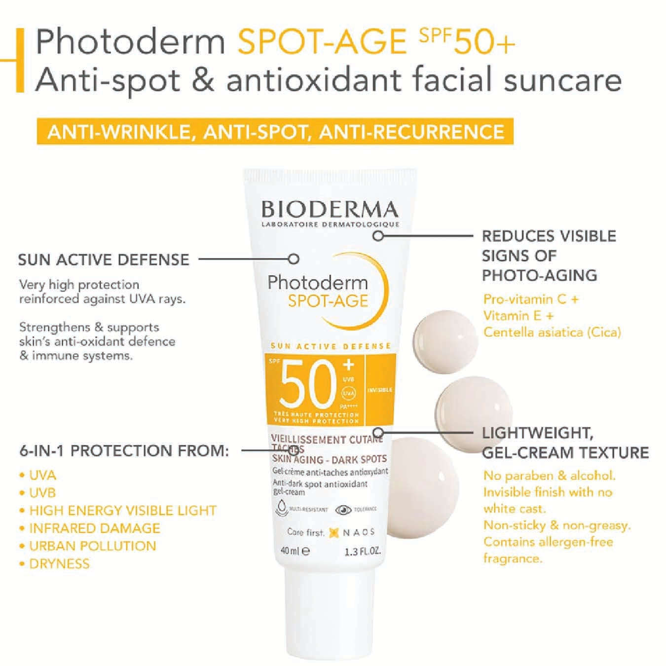 Bioderma Photoderm SPOT-AGE Gel Cream SPF 50+40 ml .