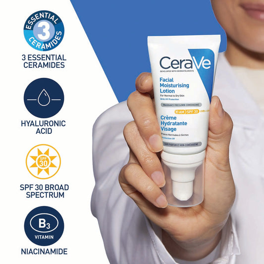 Cerave AM Facial Moisturizing Lotion With Sunscreen SPF 30 - 52ml .