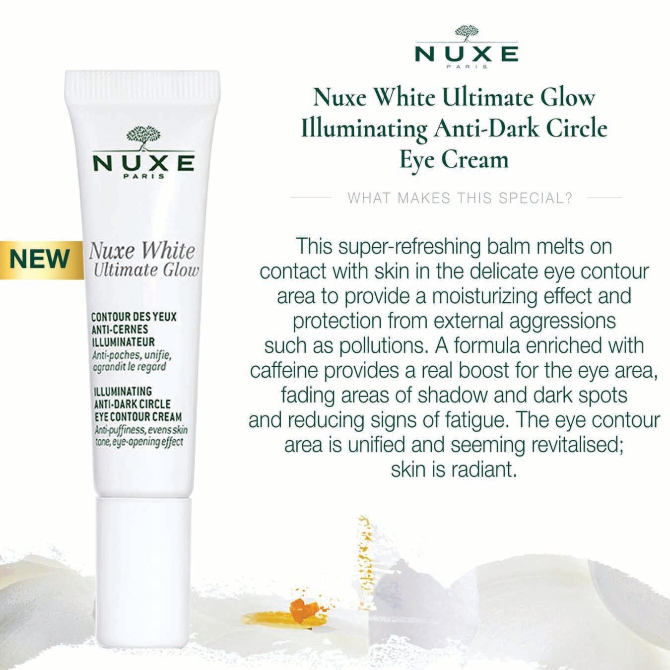 NUXE white ultimate glow eye contour 15ml .